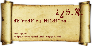 Örmény Miléna névjegykártya
